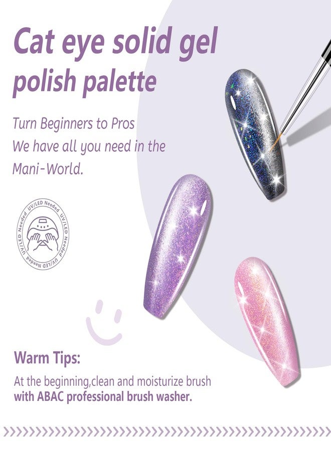 ABAC 24-Color Magnetic Cat Eye Gel Polish Set,Winter Collection Solid No-Spill Cream Gel with Pro Brush,HEMA-Free Cruelty-Free Nail Art Kit - Image 5